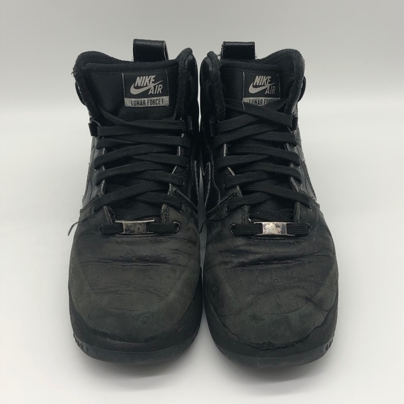 Nike Shoes Youth Size 5Y Lunar Force 1 Black High Top Waterproof Sneaker Boots - Picture 2 of 7